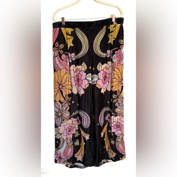 New Johnny Was Jade Priscilla printed velvet wide leg easy pants - Picture 4 of 9